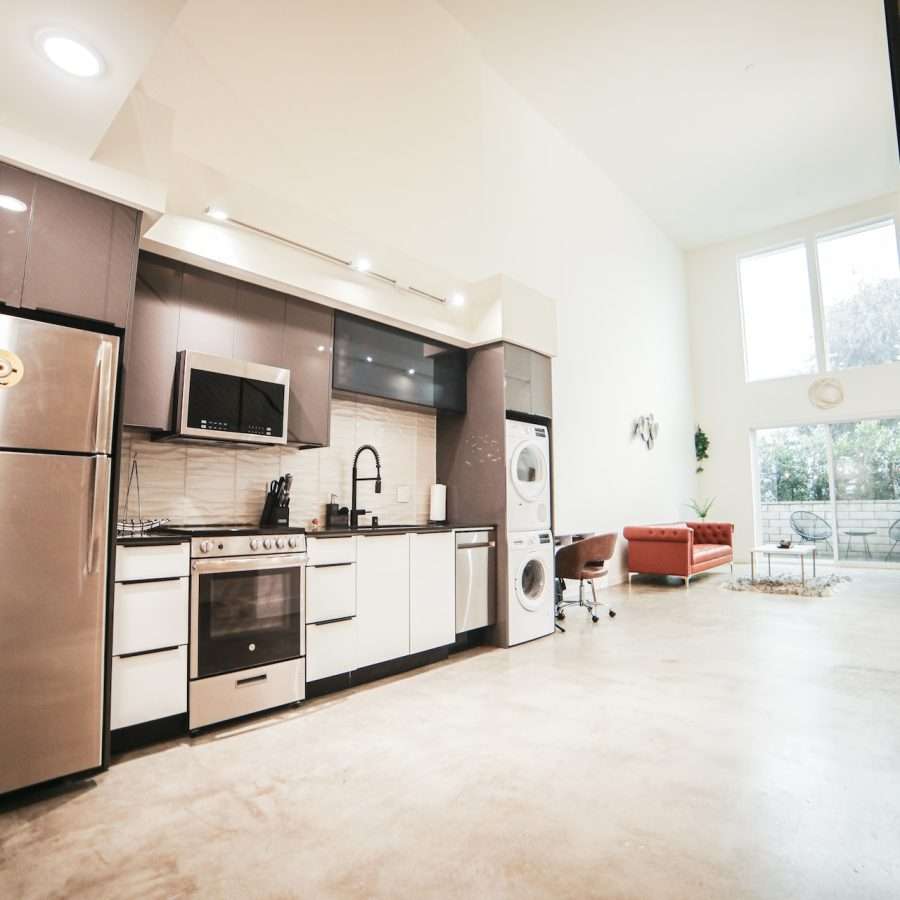  Photo of a kitchen with appliances