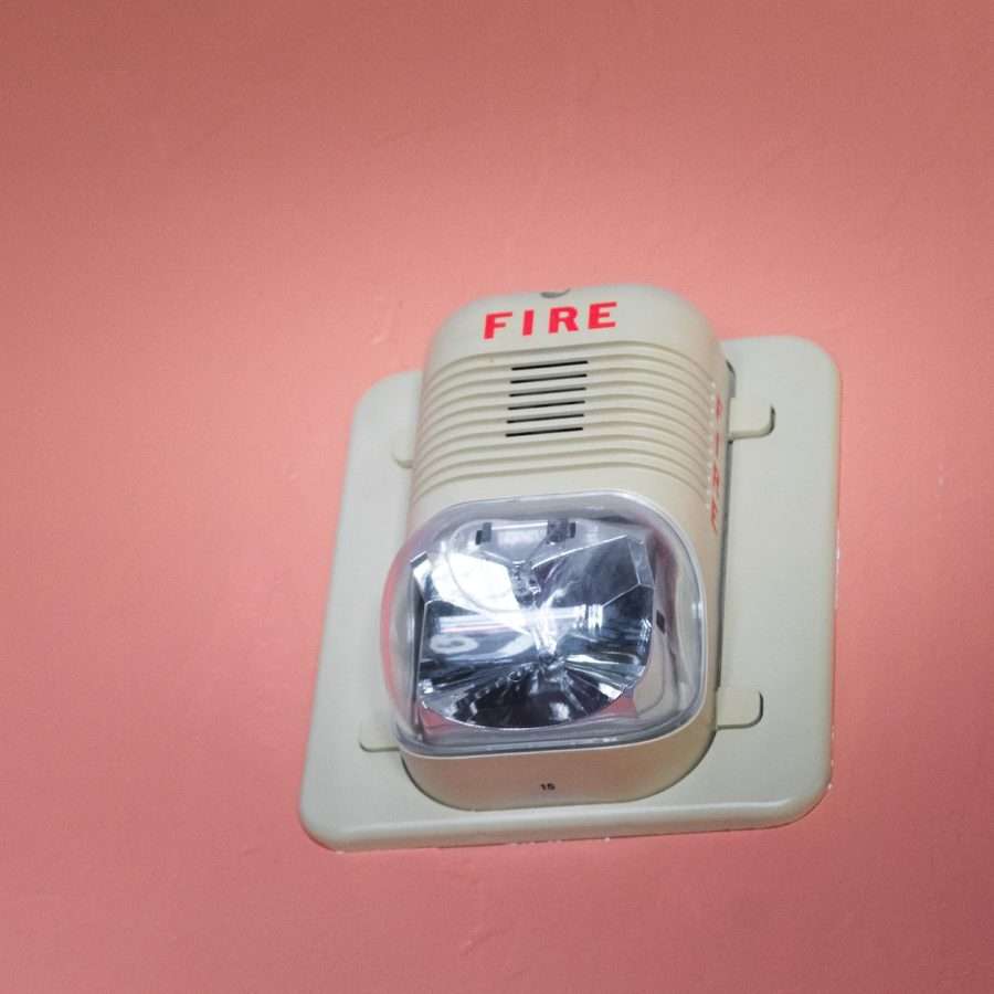 Photo of fire alarm mounted on wall