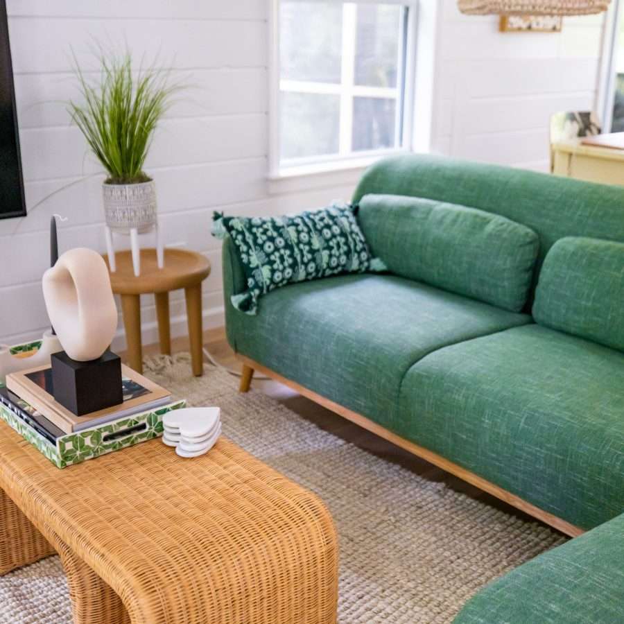  Cozy Living Room with Green Couch